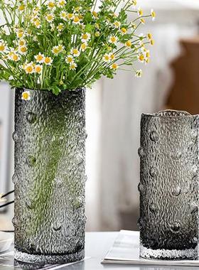 北欧轻奢树根玻璃花瓶水养鲜花插花瓶居家装饰客厅玄关餐桌花瓶批