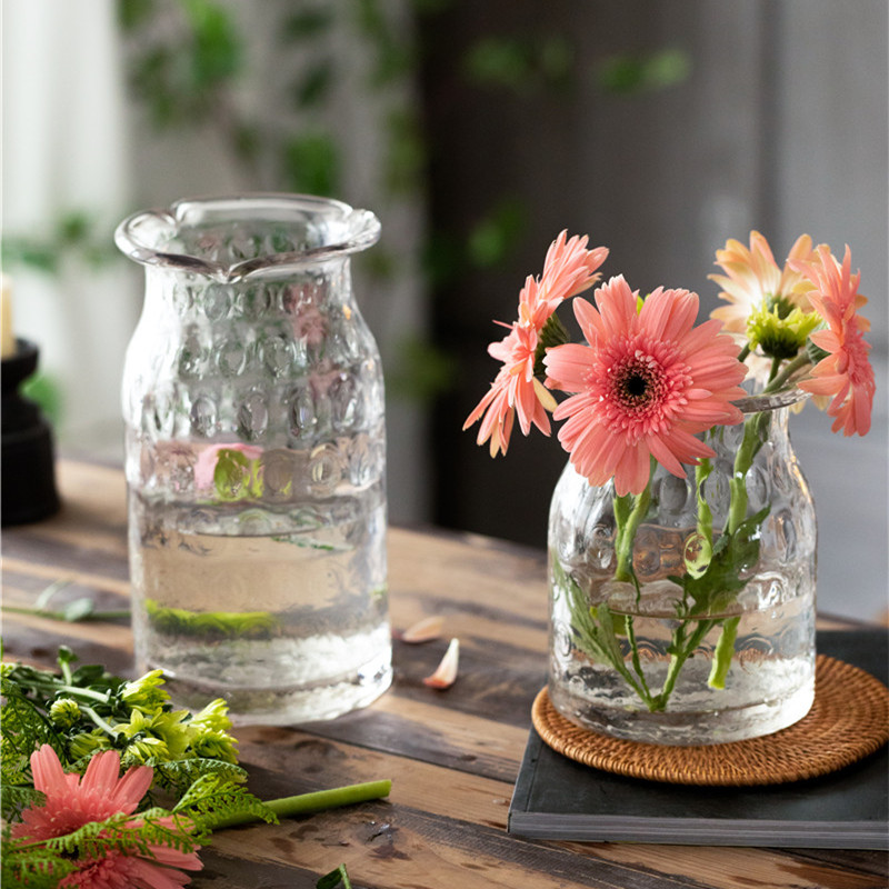 北欧花田《白屿》网红大口家装饰品摆件玻璃花瓶鲜花向日葵插花瓶