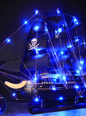 实木质海盗船大帆船模型手工艺品客厅家装饰品小摆件创意生日礼物