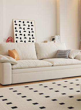 奶油风布艺沙发床折叠两用2024新款多功能小户型客厅双人网红款