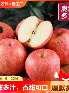 正宗洛川红富士苹果冰糖心脆甜新鲜水果精选中果整箱5斤一级