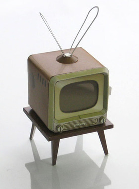 儿童手工折纸DIY拼装立体纸质模型老电视机生活家电家用电器制作