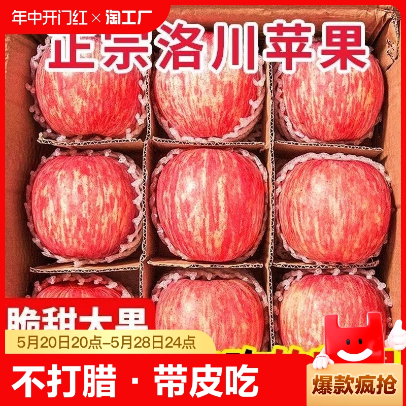 【直播】洛川苹果新鲜水果冰糖心红富士丑苹果5斤/9斤多规格可选