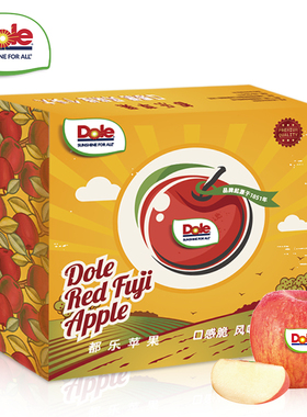 dole都乐山东红富士脆甜可口苹果3斤中果礼盒8-9粒新鲜水果