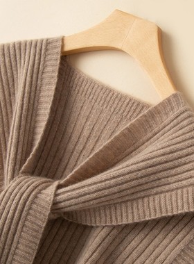 秋冬100%纯羊绒围巾女高端加厚披肩多功能保暖纯色针织百搭围脖