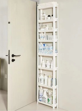 卫生间门后超薄收纳柜浴室门后置物架家用厨房夹缝多层窄边柜增高