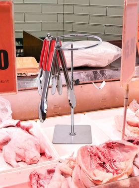 超市食品夹挂架熟食夹架肉夹架子不锈钢挂肉架面包夹托架冷柜勺子