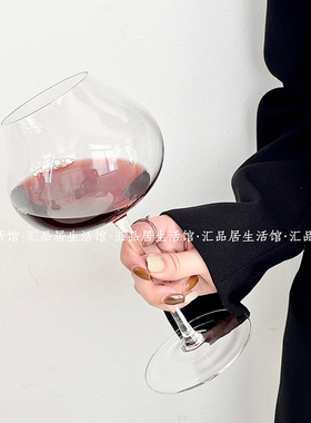 创意水晶玻璃勃艮第红酒杯细杆轻奢高档家用闻香高脚葡萄酒杯欧式
