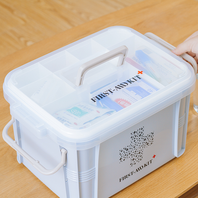 医药箱家用大号宿舍学生小型药箱便携小物品手提收纳盒应急医疗箱