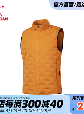 中国乔丹羽绒马甲男2024冬季新款男士运动户外跑步马夹保暖外套男