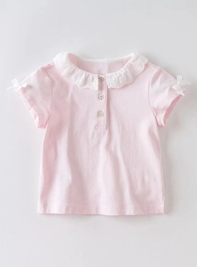 儿童t恤女童短袖夏装新款洋气可爱小童宝宝纯棉女孩上衣