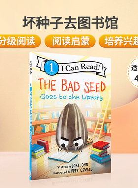 送音频 英文原版The Bad Seed Goes to the Library坏种子去图书馆 I Can Read分级读物第一阶 4-8岁儿童英语趣味启蒙绘本故事书