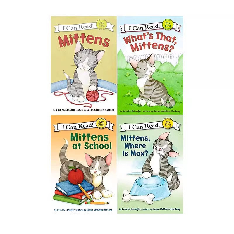 英文原版 My First I Can Read Mittens 4册合售 入门级儿童分级读物英语绘本图画书