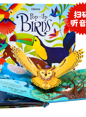Usborne 出品 鸟类3D立体书 英文原版绘本 Pop-Up Birds 趣味3D视觉立体书 儿童智力开发空间想象趣味亲子科普读物 精装纸板礼物书