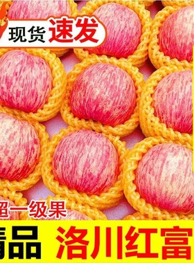 正宗洛川一级红富士苹果新鲜当季水果冰糖心脆甜10斤精品整箱包邮