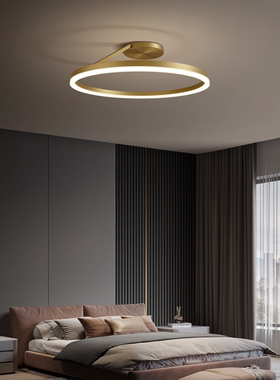 全铜卧室灯吸顶灯创意轻奢房间灯现代简约北欧高端大气极简主卧灯