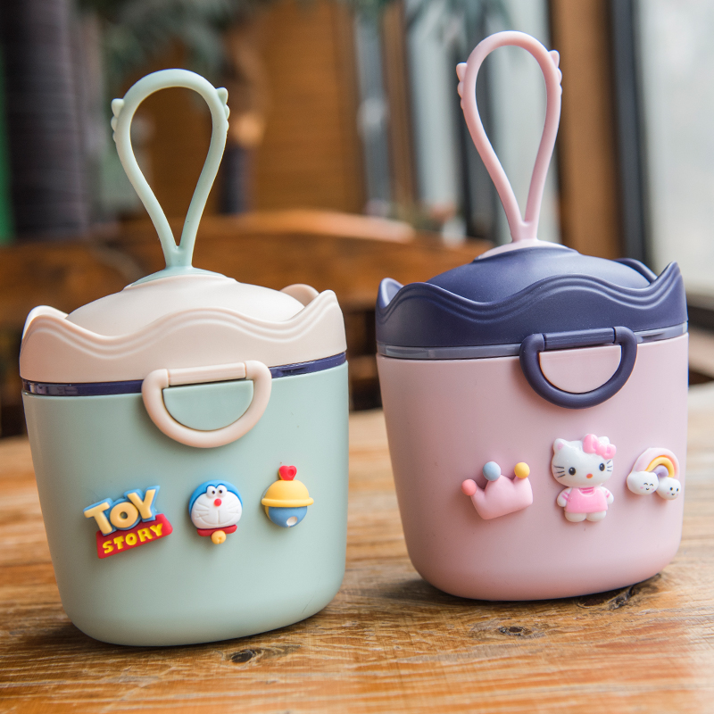 卡通奶粉盒便携式外出分装盒婴儿宝宝米粉辅食储存密封分格防潮罐