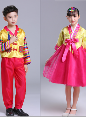 男童韩服影楼拍照写真礼服幼儿朝鲜族表演出服成人少数民族舞蹈服