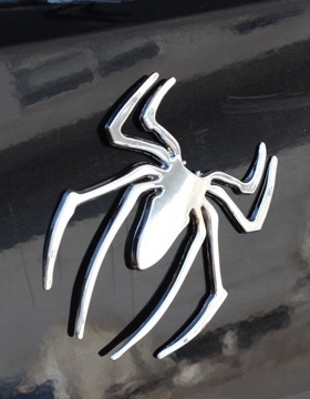 车载纯金属蜘蛛车贴3D立体个性贴标汽车改装饰品划痕贴纸用品超市