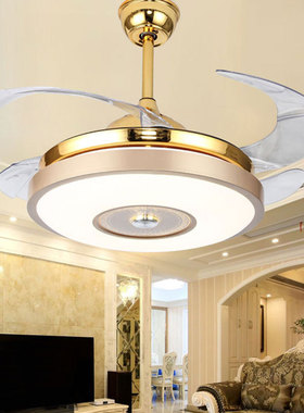 隐形风扇灯吊扇灯餐厅客厅卧室家用一体带电风扇的北欧电扇吊灯具