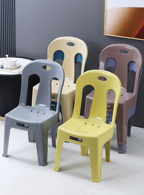 家用防滑加厚塑料靠背椅子成人儿童两用学习椅凳幼儿园休闲小餐椅