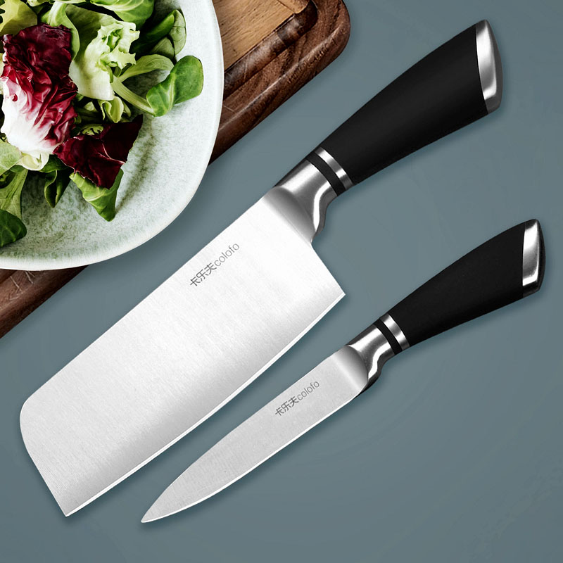 西式出口款锋利不锈钢小菜刀厨师刀切片刀具厨房家用水果刀2件套