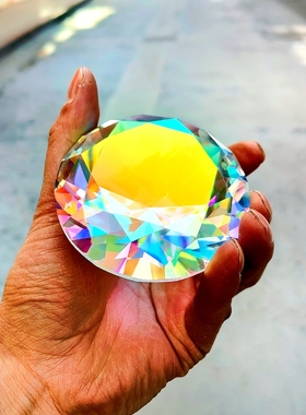 彩虹水晶玩具儿童五彩七彩宝石大钻石玩具宝箱盒女儿宝藏玻璃钻石