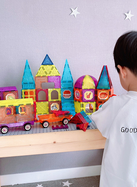 纽奇彩窗磁力片磁力积木拼装儿童玩具益智力动脑男女孩六一节礼物