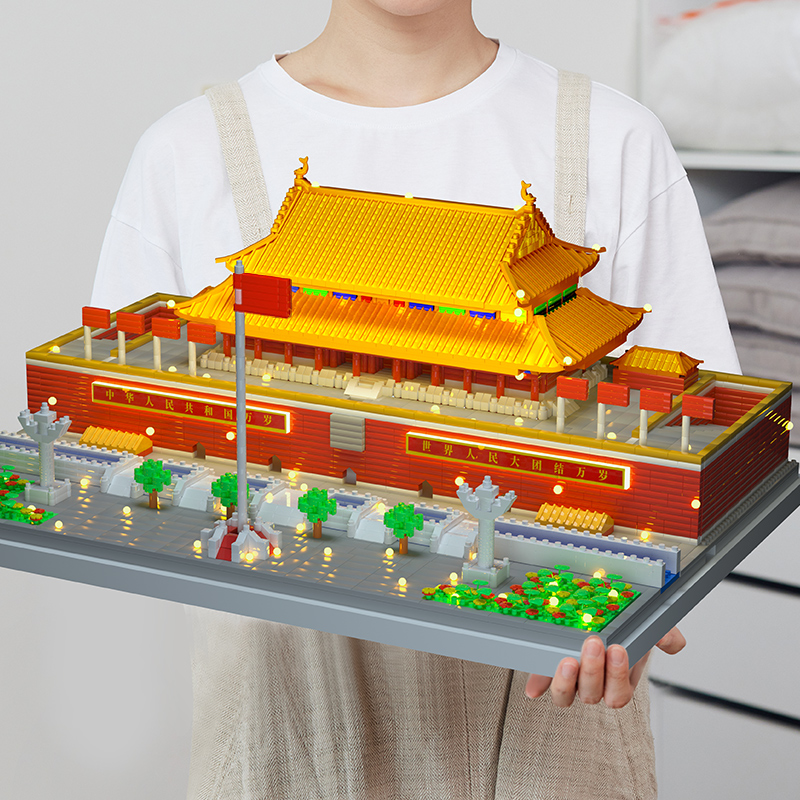 北京天安门高难度积木男孩子女拼图益智力立体拼装玩具儿童成人版
