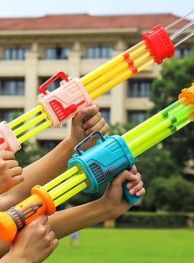 水枪儿童玩具抽拉大号加特林呲滋喷水漂流沙滩打水仗神器男孩女孩