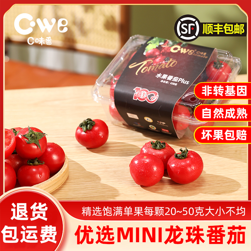 C味番mini龙珠多汁脆甜小番茄438g盒装新鲜水果甜西红柿顺丰包邮