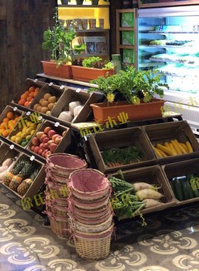 钢木果蔬架生鲜超市水果店蔬菜货架 中岛百果园生鲜展示架商用