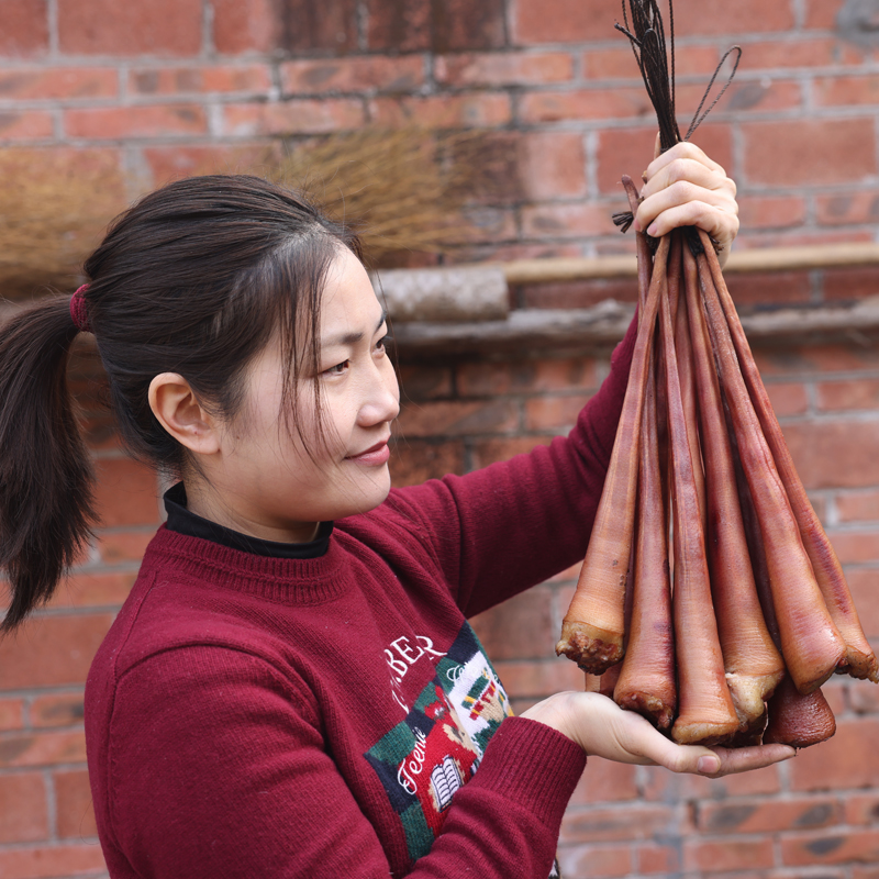 舌尖上的中国美食小吃四川特产农家自制烟熏土猪腊肉长猪尾巴散装
