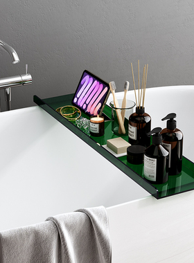 浴缸置物架轻奢欧式酒店卫生间浴室泡澡洗澡收纳架子多功能置防滑