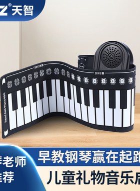 49键便携式手卷电子钢琴入门初学者儿童幼师女家用折叠小乐器玩具