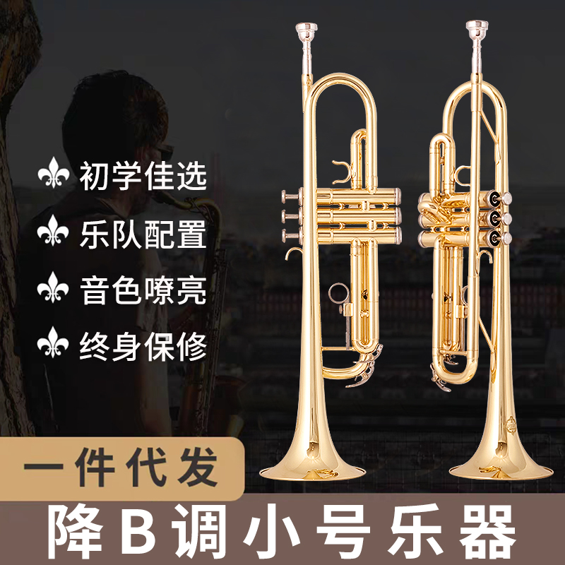 新款小号乐器 降B调三音小号多色可选初学考级乐队教会西洋乐器