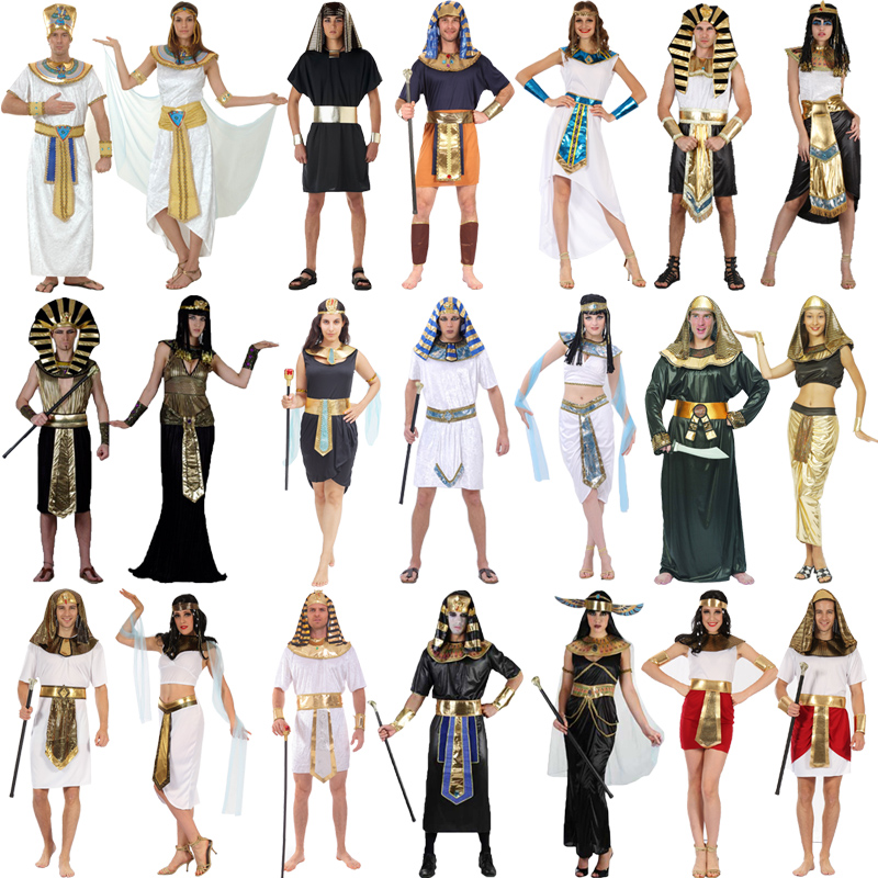 成人男COS古埃及法老王子演出装扮 万圣节女尼罗河王后公主衣服饰