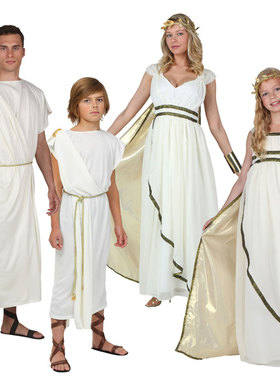 Cosplay万圣节舞台表演成人儿童男女罗马官员雅典娜女神公主服装