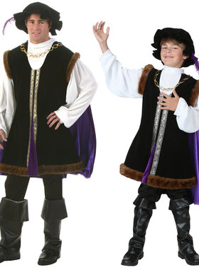 Cosplay万圣节舞台表演演出成人儿童男文艺复兴贵族莎士比亚服装
