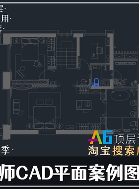 T1A5大师名师室内家装设计CAD平面案例图库第二季豪宅别墅大平层