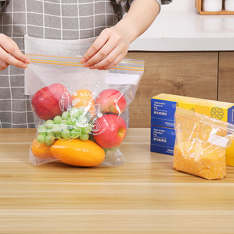 双封条食品收纳保鲜袋双筋密封袋可微波炉加热冰箱冷冻保鲜袋