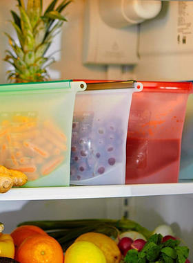 可反复使用食品耐高温密封袋冰箱冷冻微波炉加热食品袋保鲜袋硅胶