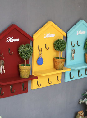 美式创意小房子钥匙盒收纳玄关挂件装饰品墙面置物架家居门口挂钩