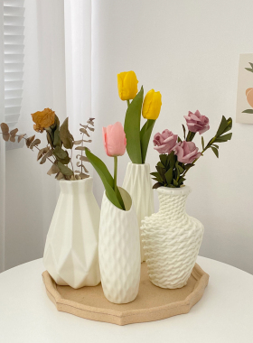 塑料防摔水培花瓶摆件客厅插花花器创意简约干花瓶子居家装饰品