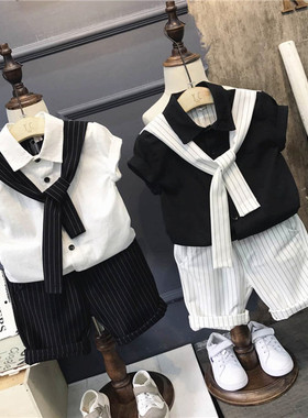 男童短袖套装夏季韩版婴幼儿洋气夏装2-3-4岁宝宝1酷帅小孩衣服潮