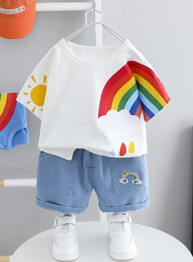 男童夏装套装儿童夏天小童洋气4婴儿衣服1-3岁男宝宝短袖两件套夏