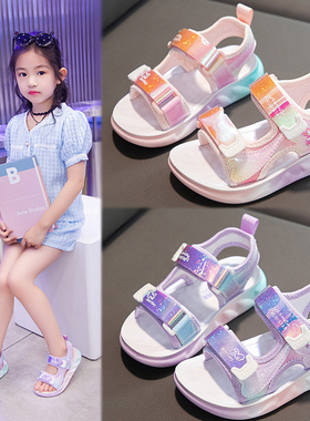 女童凉鞋时尚软底可爱儿童公主鞋2022新款小女孩粉色防滑夏季童鞋