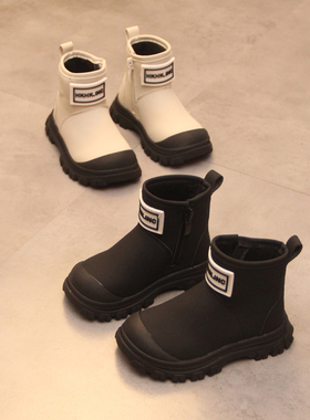 儿童马丁靴冬季男童靴子2024新款女童短靴加绒宝宝二棉鞋子中筒靴