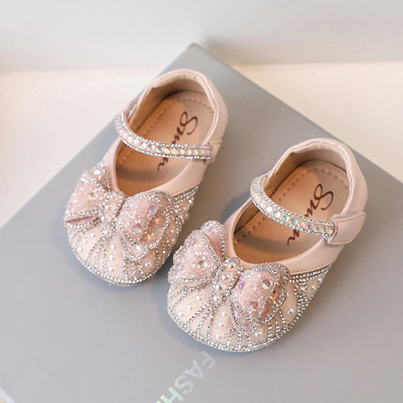 女宝宝水钻公主鞋1-3岁小女孩演出鞋小童单鞋镶钻洋气婴儿学步鞋