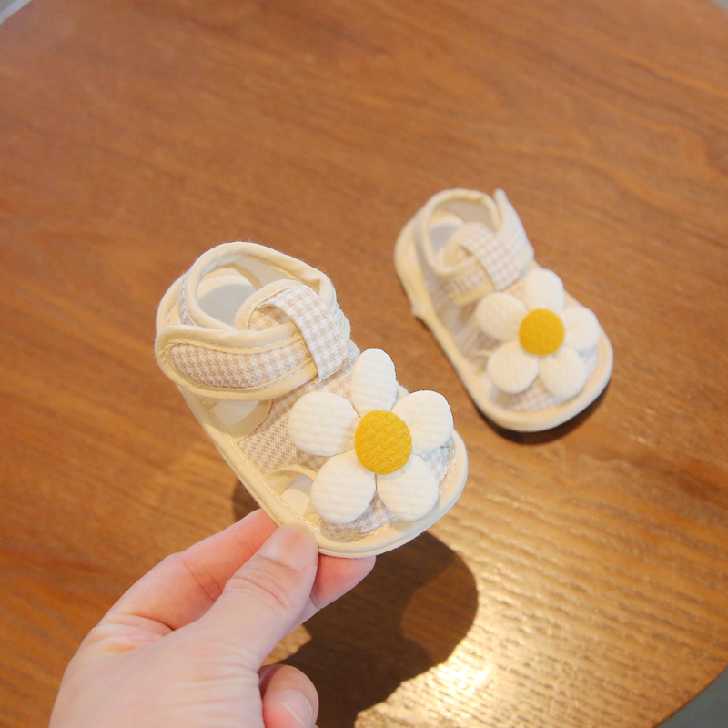 夏季一岁女宝宝凉鞋软底婴儿学步前鞋布面鞋子6-12个月婴幼儿鞋男